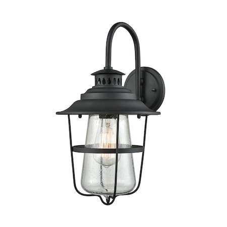 San Mateo 1-Light Outdoor Wall Lamp In Textured Matte Black